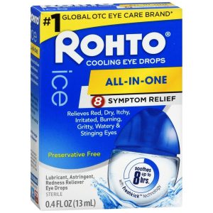 Rohto Ice Cooling Eye Drops All-In-One - 0.4 OZ