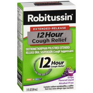 Robitussin 12 Hour Cough Relief Liquid Grape Flavored - 3 OZ