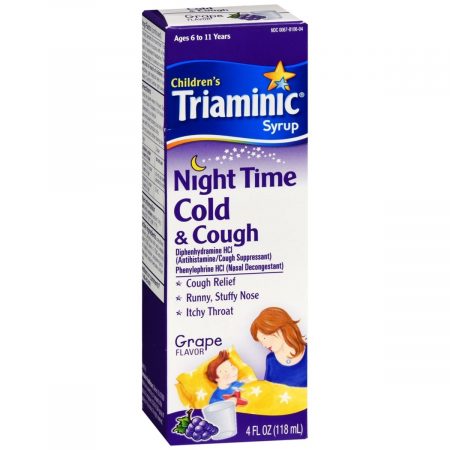 Triaminic Children's Night Time Cold & Cough Syrup Grape Flavor - 4 OZ