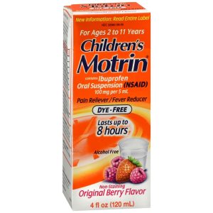 Motrin Children's Ibuprofen Oral Suspension Dye-Free Original Berry - 4 OZ