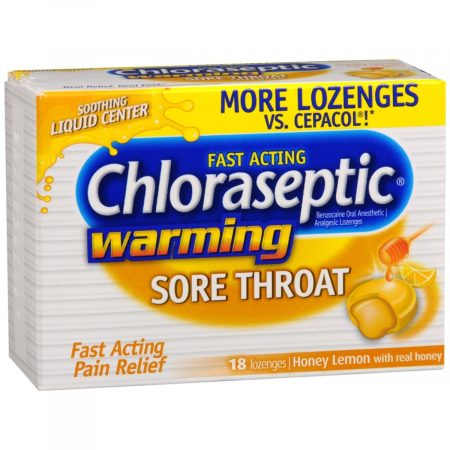 Chloraseptic Warming Sore Throat Lozenges Honey Lemon - 18 EA