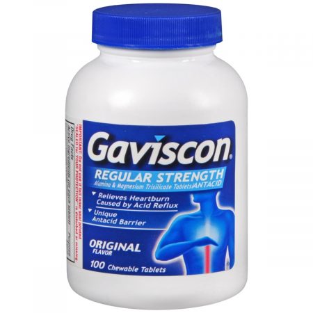 Gaviscon Antacid Chewable Tablets Regular Strength Original Flavor - 100 TB