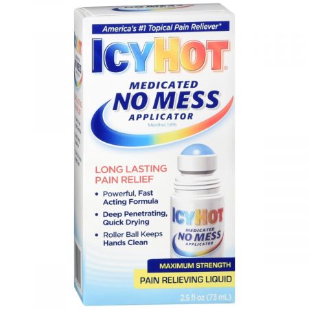 ICY HOT Medicated No Mess Applicator Pain Relieving Liquid - 2.5 OZ