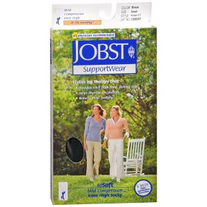 Jobst SupportWear Women's Mild Closed Toe Knee High Compression Socks Small Black - 1 PR