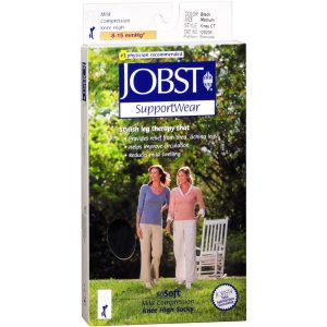 Jobst SupportWear Women's Mild Closed Toe Knee High Compression Socks Medium Black - 1 PR