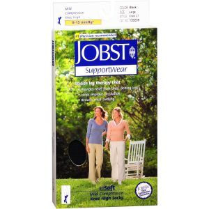 Jobst SupportWear Women's Mild Closed Toe Knee High Compression Socks Large Black - 1 PR