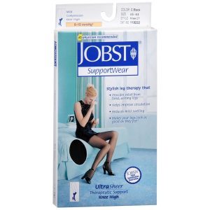 Jobst SupportWear Mild Compression Knee Highs Ultra Sheer Shoe Size 4.5 - 6.5 C. Black - 1 PR