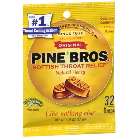 Pine Bros. Original Softish Throat Relief Drops Natural Honey - 32 EA