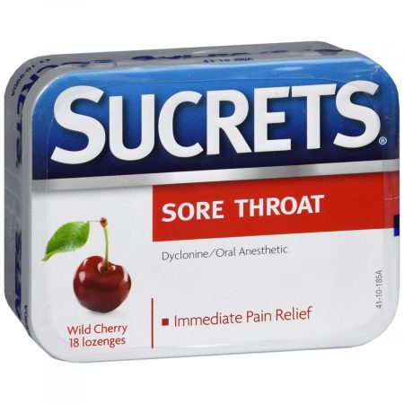 Sucrets Sore Throat Lozenges Wild Cherry - 18 EA