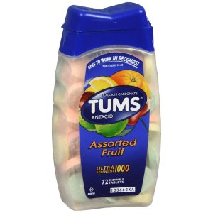 TUMS Antacid Ultra Strength 1000 Chewable Tablets Assorted Fruit - 72 TB