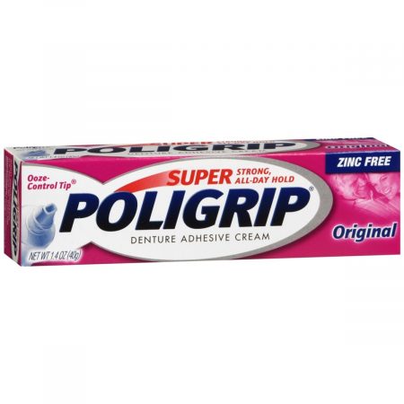 SUPER POLIGRIP Denture Adhesive Cream Original - 1.4 OZ