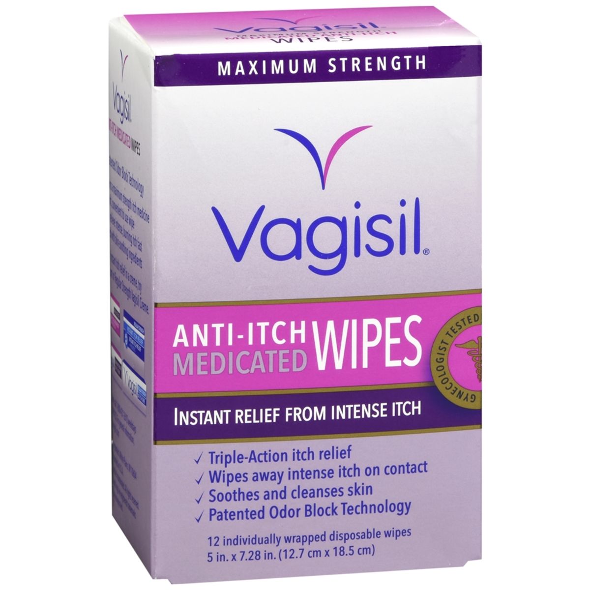 Vagisil Anti-Itch Medicated Wipes Maximum Strength - 12 EA