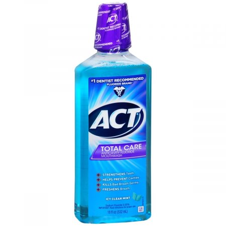 ACT Total Care Anticavity Fluoride Mouthwash Icy Clean Mint - 18 OZ