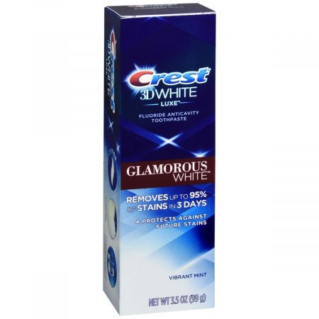 Crest 3D White Luxe Glamorous White Fluoride Anticavity Toothpaste Vibrant Mint - 3.5 OZ