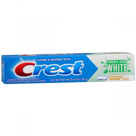 Crest Fresh and White Fluoride Anticavity Toothpaste Peppermint Gleem - 6.4 OZ