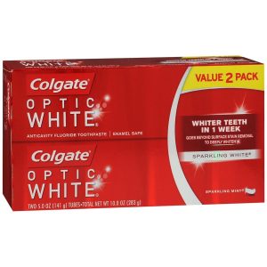 Colgate Optic White Sparkling White Anticavity Fluoride Toothpaste Sparkling Mint - 10 OZ