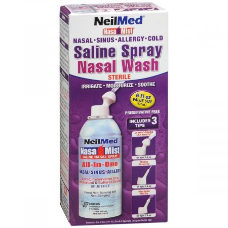 NeilMed NasaMist Saline Spray Nasal Wash All-in-One - 6 OZ