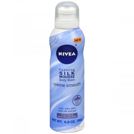Nivea Foaming Silk Mousse Body Wash White Peach & Orchid Blossom Scent - 6.8 OZ