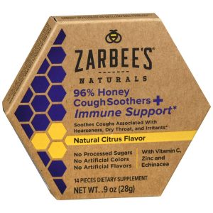Zarbee's Naturals 96% Honey Cough Soothers + Immune Support Natural Citrus Flavor - 14 EA