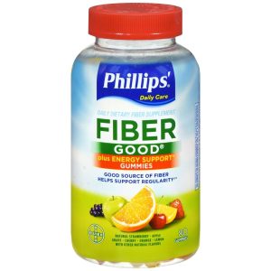 Phillips' Fiber Good Plus Energy Support Gummies Assorted Flavors - 80 EA