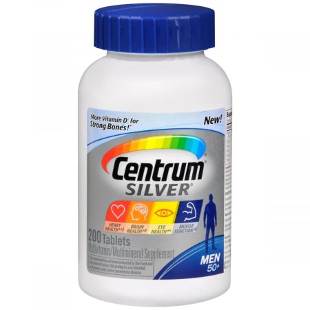 Centrum Silver Men 50+ Multivitamin/Multimineral Supplement Tablets - 200 TB