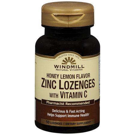Windmill Honey Lemon Flavor Zinc Lozenges With Vitamin C - 50 EA