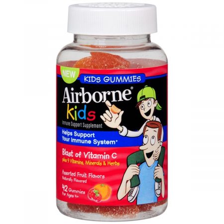 Airborne Kids Immune Support Supplement Gummies Assorted Fruit Flavors - 42 EA