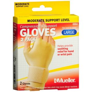 Mueller Compression & Support Gloves Large 6904 - 2 EA