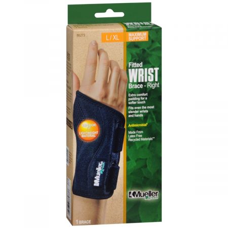 Mueller Green Fitted Wrist Brace-Right L/XL 86273 - 1 EA