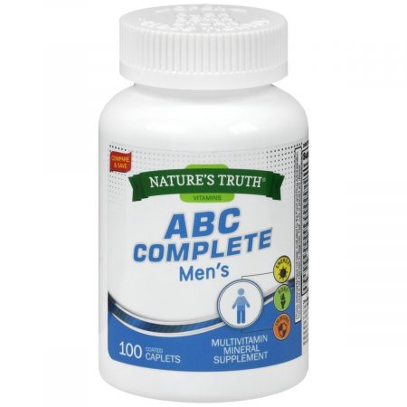 Nature's Truth ABC Complete Men's Multivitamin Mineral Supplement Coated Caplets - 100 TB