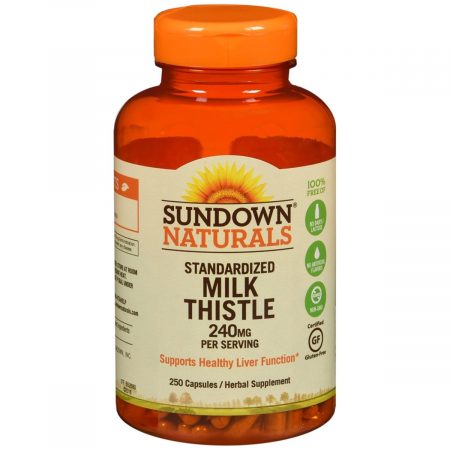 Sundown Naturals Standardized Milk Thistle 240 mg Herbal Supplement Capsules - 250 CP