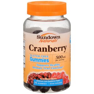 Sundown Naturals Cranberry 500 mg per Serving Gummies Delicious Cran-Raspberry Flavor - 75 EA