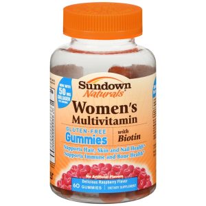 Sundown Naturals Women's Multivitamin with Biotin Gluten-Free Gummies Raspberry Flavor - 60 EA