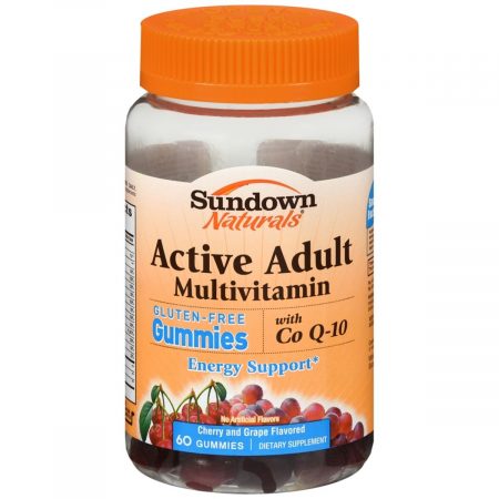 Sundown Naturals Active Adult Multivitamin with Co-Q-10 Gummies Cherry and Grape Flavored - 60 EA