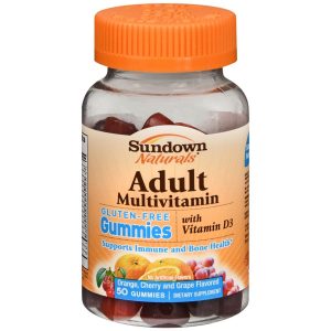 Sundown Naturals Adult Multivitamin with Vitamin D3 Gummies Orange, Cherry and Grape Flavored - 50 EA