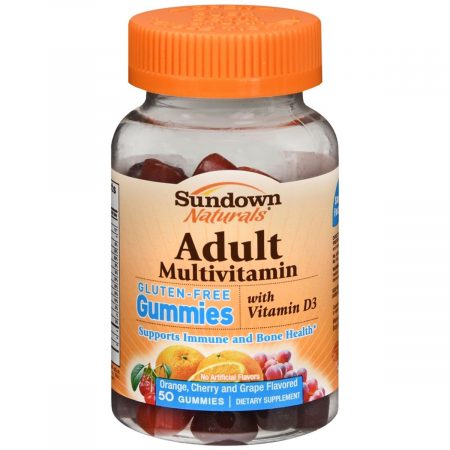 Sundown Naturals Adult Multivitamin with Vitamin D3 Gummies Orange, Cherry and Grape Flavored - 50 EA