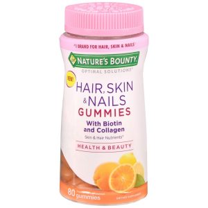 Nature's Bounty Optimal Solutions Hair, Skin & Nails Gummies Tropical Citrus Flavored - 80 EA