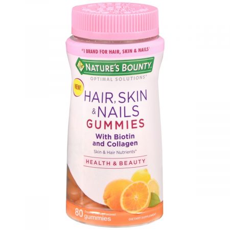 Nature's Bounty Optimal Solutions Hair, Skin & Nails Gummies Tropical Citrus Flavored - 80 EA