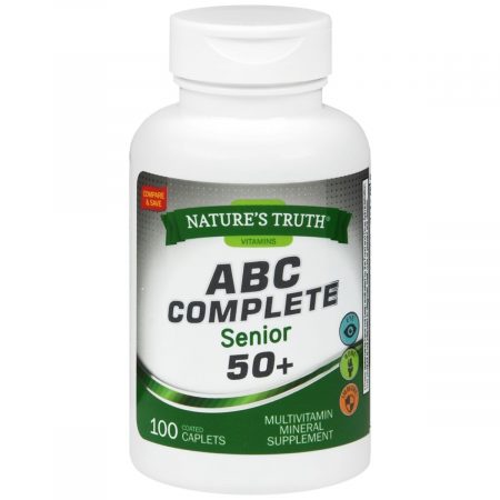 Nature's Truth ABC Complete Senior 50+ Multivitamin Mineral Supplement Coated Caplets - 100 TB
