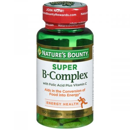 Nature's Bounty Super B-Complex with Folic Acid plus Vitamin C Coated Tablets - 150 TB