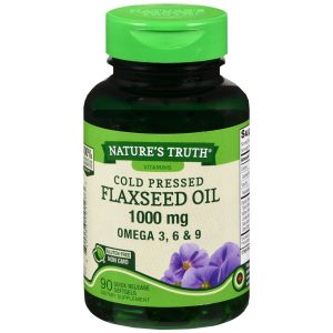 Nature's Truth Organic Cold Pressed Flaxseed Oil 1000 mg Omega 3, 6 & 9 Quick Release Softgels - 90 CP