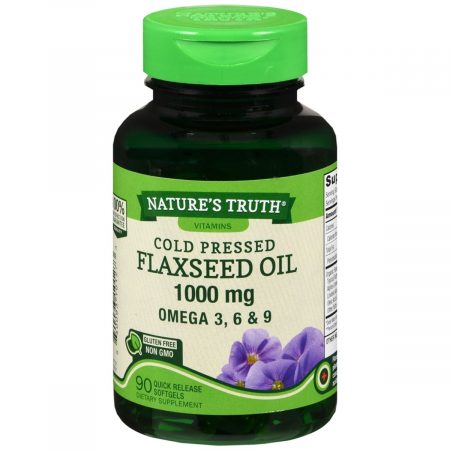 Nature's Truth Organic Cold Pressed Flaxseed Oil 1000 mg Omega 3, 6 & 9 Quick Release Softgels - 90 CP
