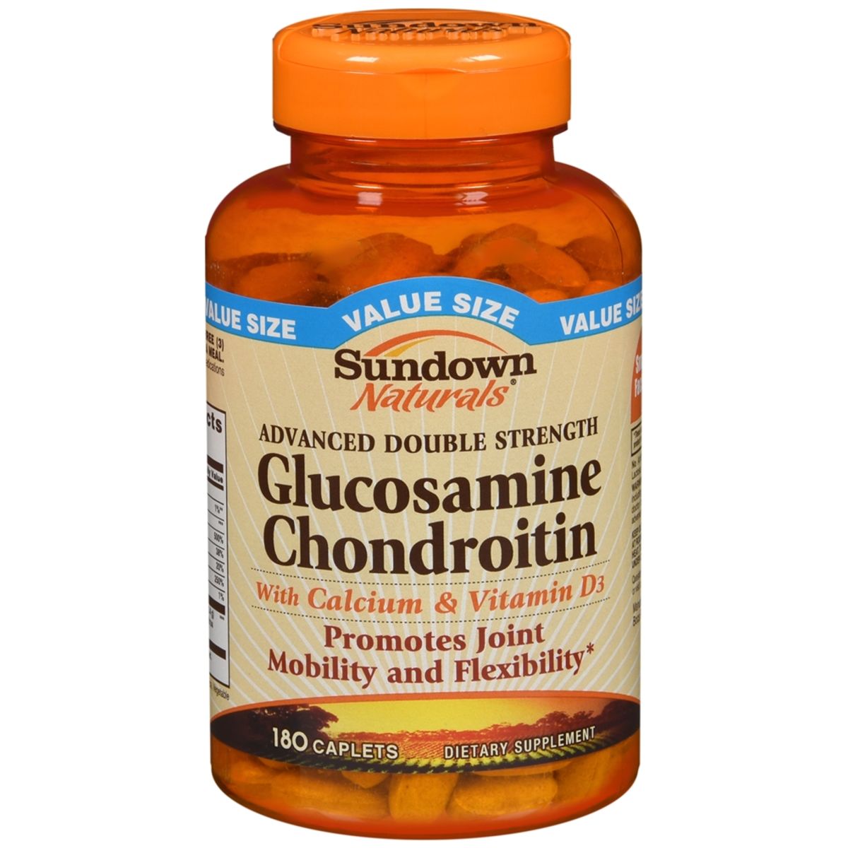 Sundown Naturals Glucosamine Chondroitin with Calcium & Vitamin D3 Caplets Advanced Double Strength - 180 CP 1 Sundown Naturals Glucosamine Chondroitin with Calcium & Vitamin D3 Caplets Advanced Double Strength - 180 CP