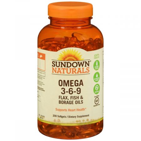 Sundown Naturals Omega 3-6-9 Flax, Fish & Borage Oils Softgels - 200 CP