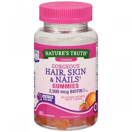 Nature's Truth Gorgeous Hair, Skin & Nails Gummies Natural Fruit Flavor - 80 EA