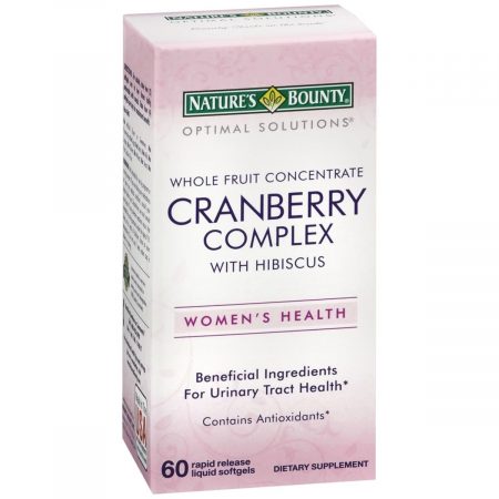 Nature's Bounty Optimal Solutions Whole Fruit Concentrate Cranberry Complex with Hibiscus Rapid Release Liquid Softgels - 60 EA