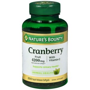 Nature's Bounty Cranberry 4200 mg With Vitamin C Herbal Supplement Softgels - 250 CP