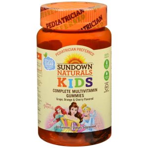 Sundown Naturals Kids Princess Complete Multivitamin Gummies Grape Orange and Cherry - 60 EA