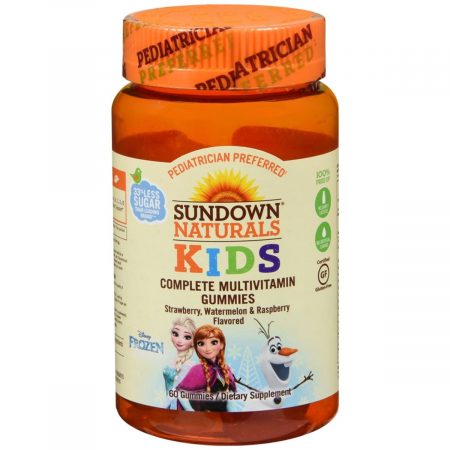 Sundown Naturals Kids Frozen Complete Multivitamin Gummies Strawberry Watermelon Raspberry - 60 EA