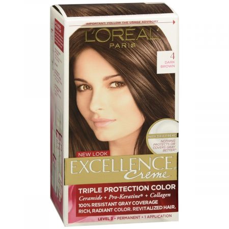 L'Oreal Excellence Triple Protection Color Non-Drip Creme 4-Dark Brown - 1 EA